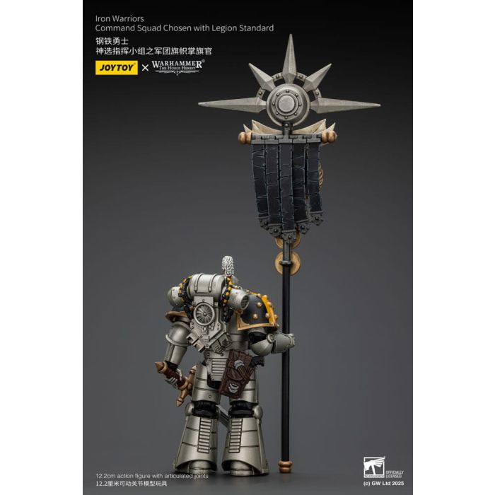 Warhammer The Horus Heresy Action Figure 1/18 lron Warriors Command Squad Chosen with Legion Standard 12 cm