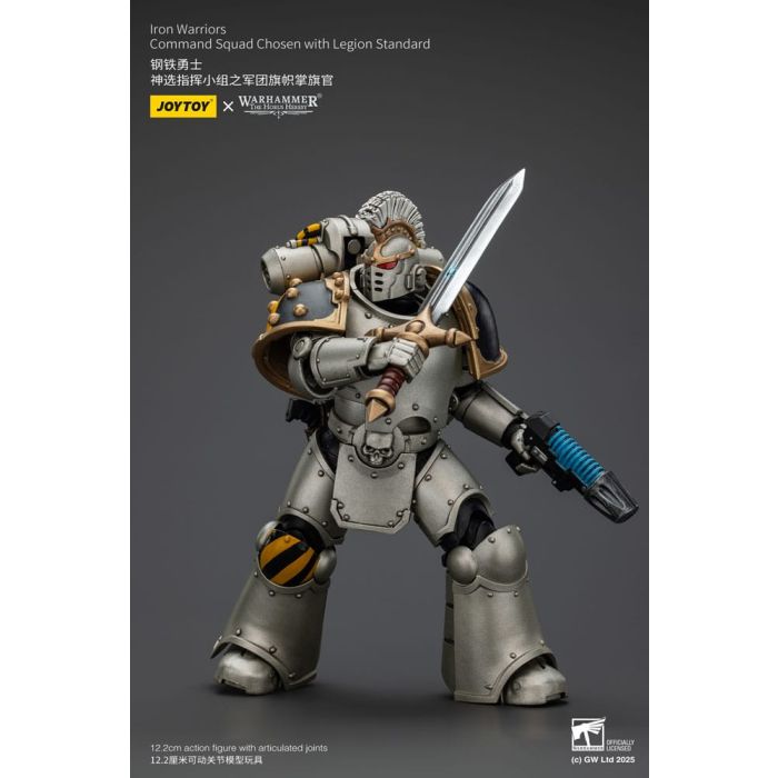 Warhammer The Horus Heresy Action Figure 1/18 lron Warriors Command Squad Chosen with Legion Standard 12 cm