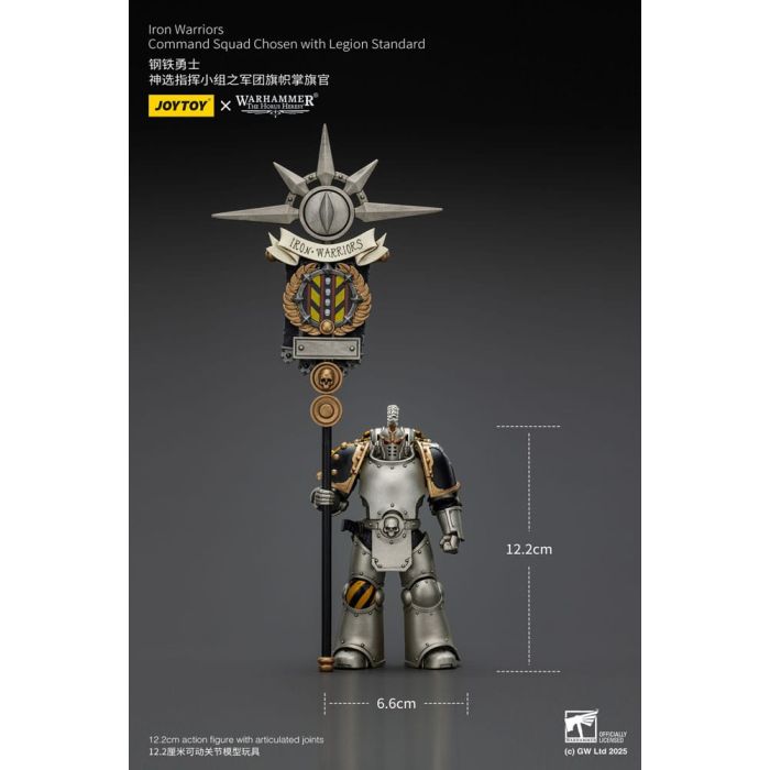 Warhammer The Horus Heresy Action Figure 1/18 lron Warriors Command Squad Chosen with Legion Standard 12 cm