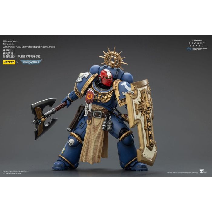 Warhammer 40,000 Action Figure Ultramarines Metaurus with Power Axe, Stormshield and Plasma Pistol 13 cm