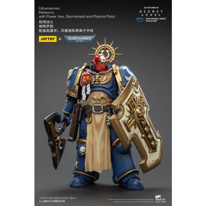 Warhammer 40,000 Action Figure Ultramarines Metaurus with Power Axe, Stormshield and Plasma Pistol 13 cm