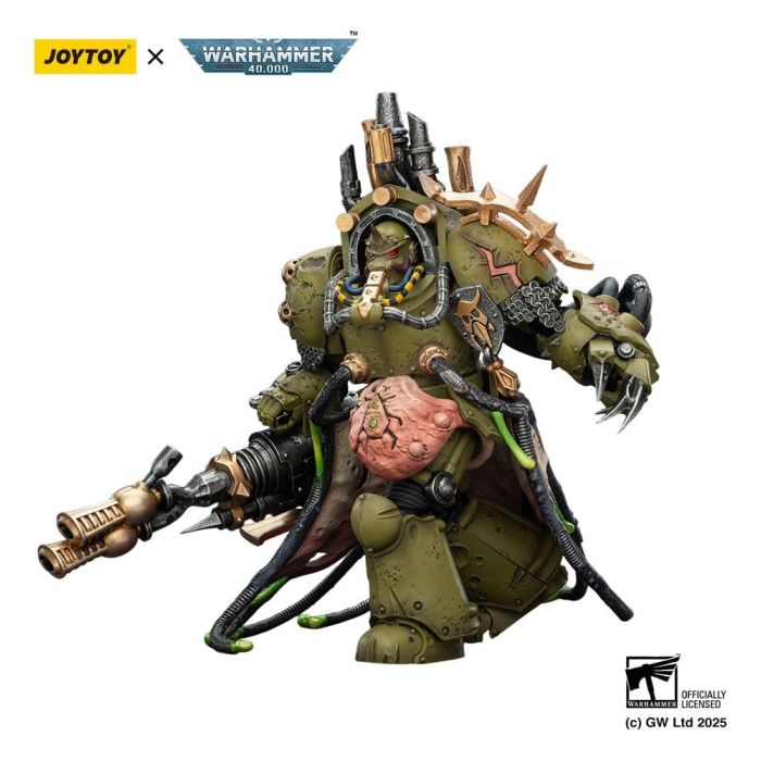 Warhammer 40,000 Action Figure Death Guard Lord of Virulence with Power Fist and Twin Plague Spewer 14 cm