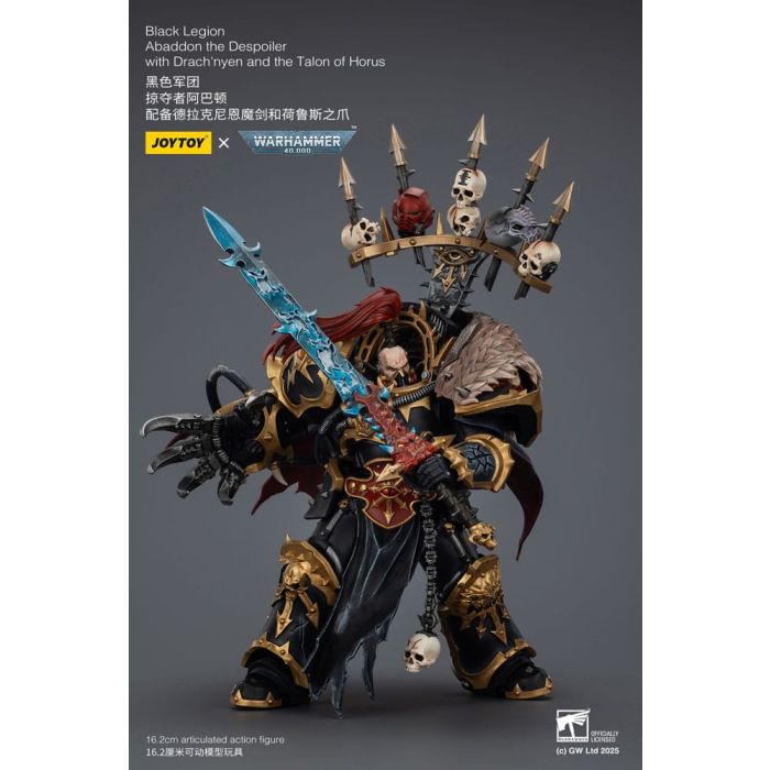 Warhammer 40,000 Action Figure  Black Legion Abaddon the Despoiler with Drach'nyen and the Talo 16 cm