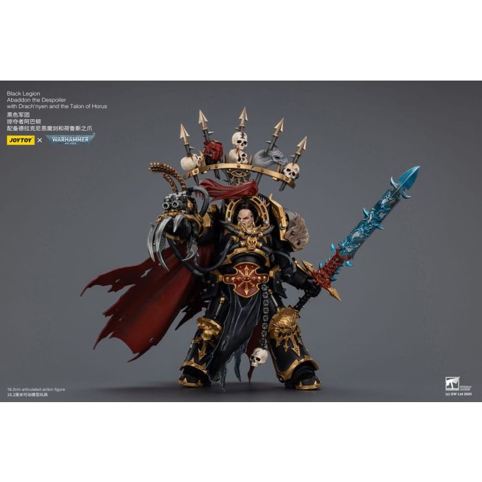 Warhammer 40,000 Action Figure  Black Legion Abaddon the Despoiler with Drach'nyen and the Talo 16 cm