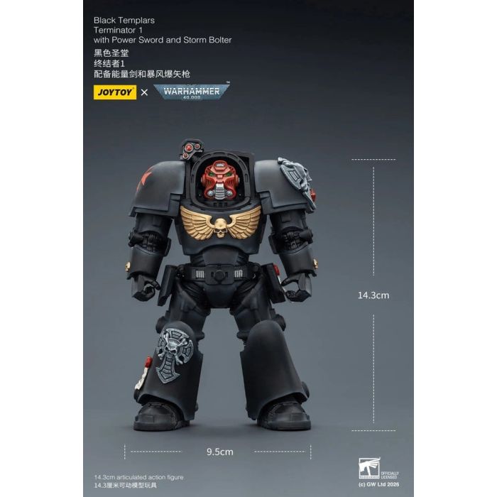 Warhammer 40,000 Action Figure Black Templars Terminator 1 with Power Sword and Storm Bolter 14 cm