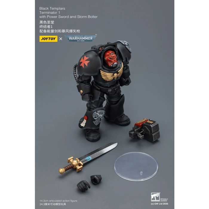 Warhammer 40,000 Action Figure Black Templars Terminator 1 with Power Sword and Storm Bolter 14 cm