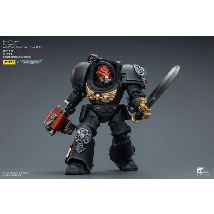 Warhammer 40,000 Action Figure Black Templars Terminator 1 with Power Sword and Storm Bolter 14 cm