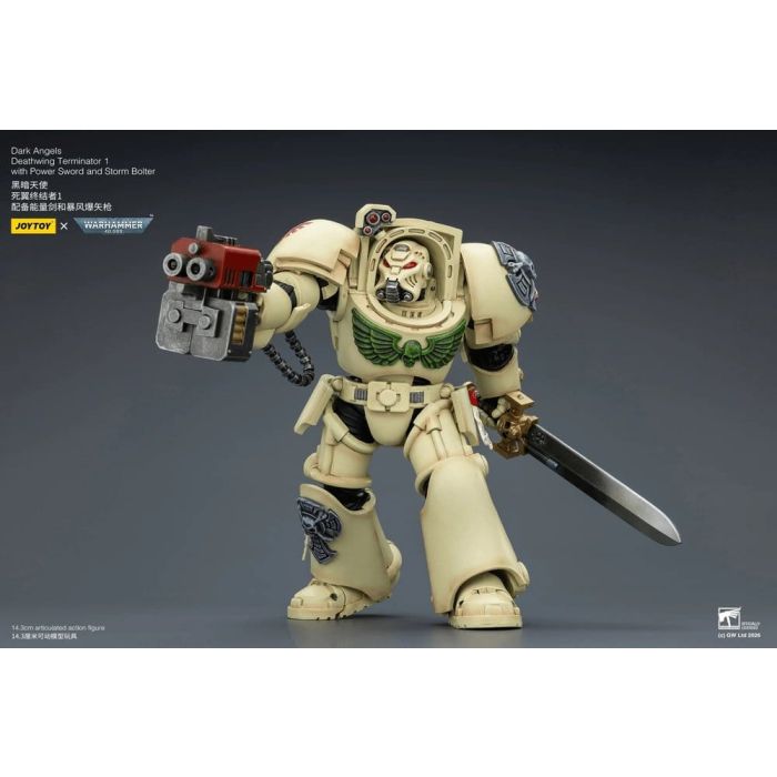 Warhammer 40,000 Action Figure Dark Angels Deathwing Terminator 1 with Power Sword and Storm Bolter 14 cm