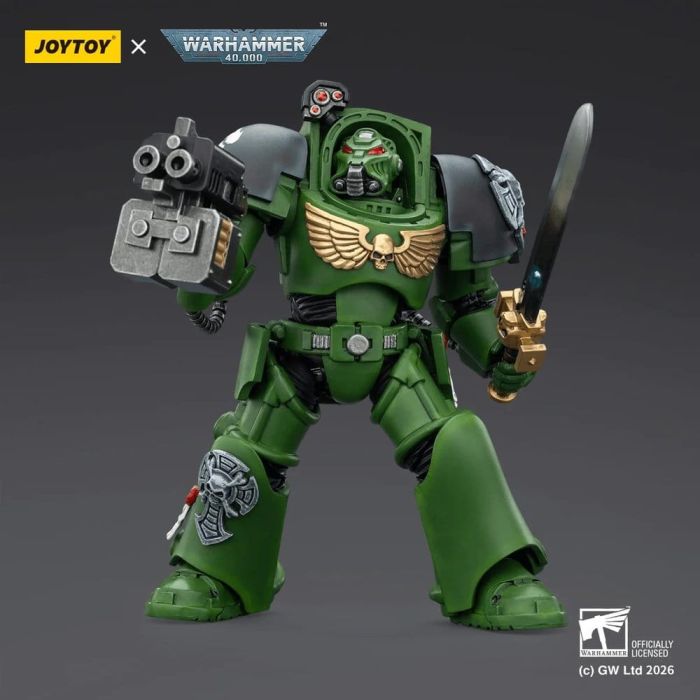 Warhammer 40,000 Action Figure Salamanders Terminator 1 with Power Sword and Storm Bolter 14 cm