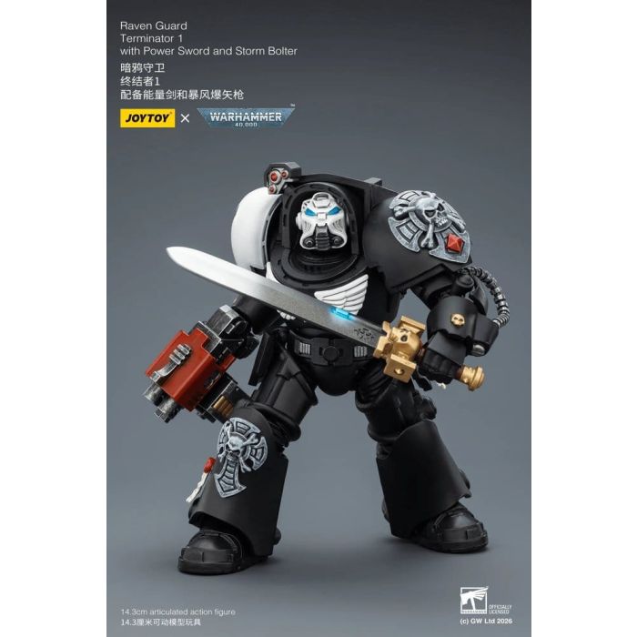 Warhammer 40,000 Action Figure Raven Guard Terminator 1 with Power Sword and Storm Bolter 14 cm
