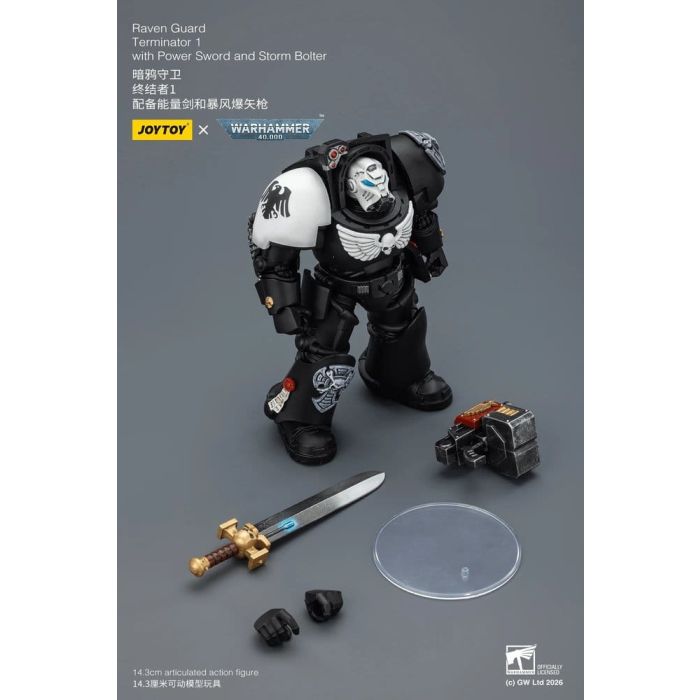 Warhammer 40,000 Action Figure Raven Guard Terminator 1 with Power Sword and Storm Bolter 14 cm