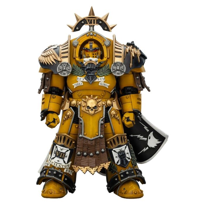 Warhammer Imperial Fists Action Figure Legion Praetor in Tartaros Terminator Armourwith Power Sword and Vigil Storm Shield 14 cm