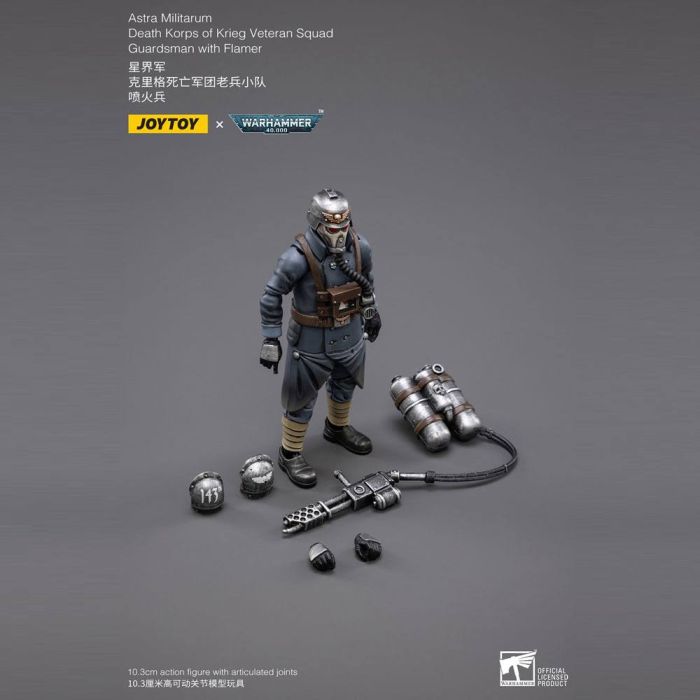 Warhammer 40k Action Figure 1/18 Death Korps of Krieg Veteran Squad Guardsman with Flamer 10 cm