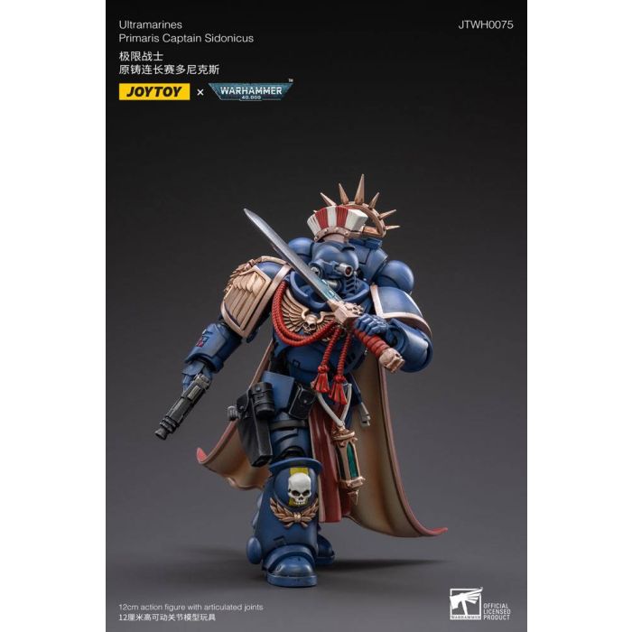 Warhammer 40k Action Figure 1/18 Ultramarines Primaris Captain Sidonicus 12 cm