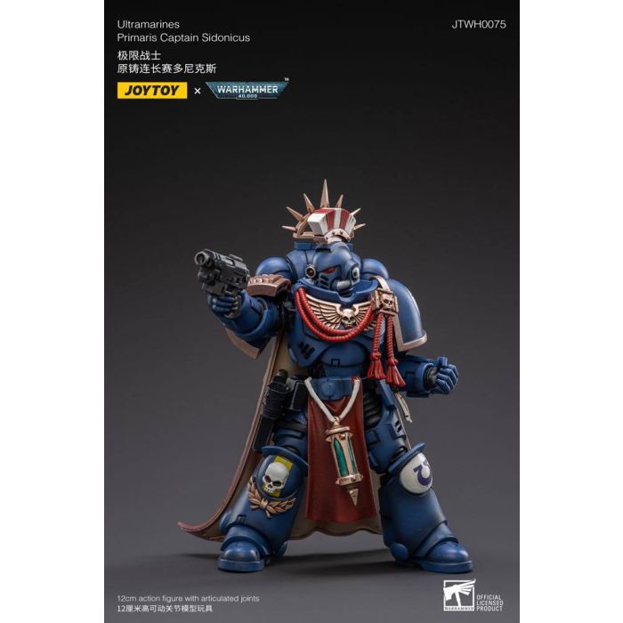 Warhammer 40k Action Figure 1/18 Ultramarines Primaris Captain Sidonicus 12 cm