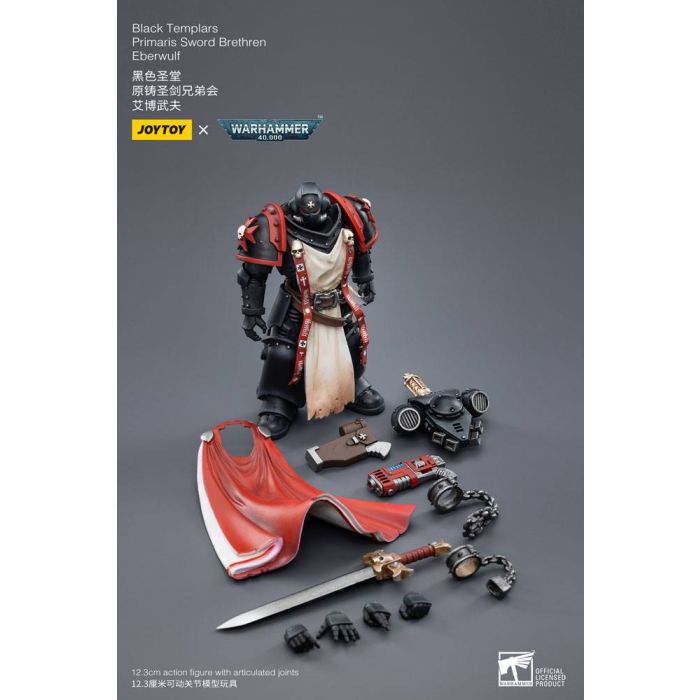 Warhammer 40k Action Figure 1/18 Black Templars Primaris Sword Brethren Eberwulf 12 cm