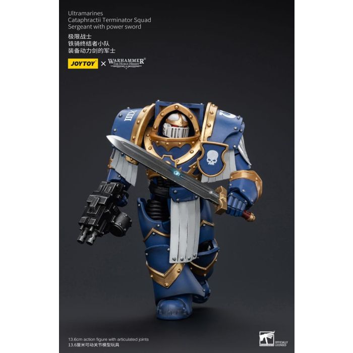 Warhammer The Horus Heresy Action Figure 1/18 Ultramarines Cataphractii Terminator Squad Sergeant with Power Sword 14 cm      