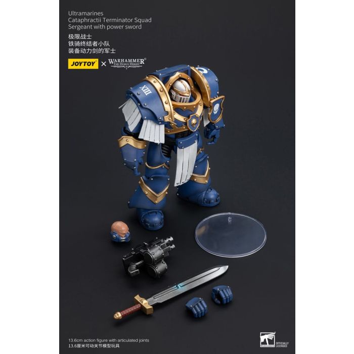 Warhammer The Horus Heresy Action Figure 1/18 Ultramarines Cataphractii Terminator Squad Sergeant with Power Sword 14 cm      