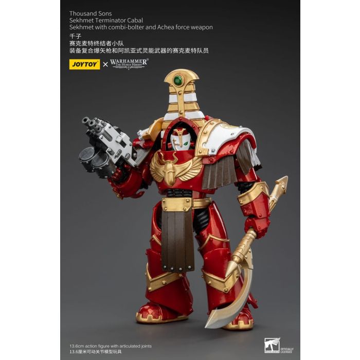 Warhammer The Horus Heresy Action Figure 1/18 Thousand Sons Sekhmet Terminator Cabal Sekhmet with Combi-Bolter and Achea Force Weapon 14 cm