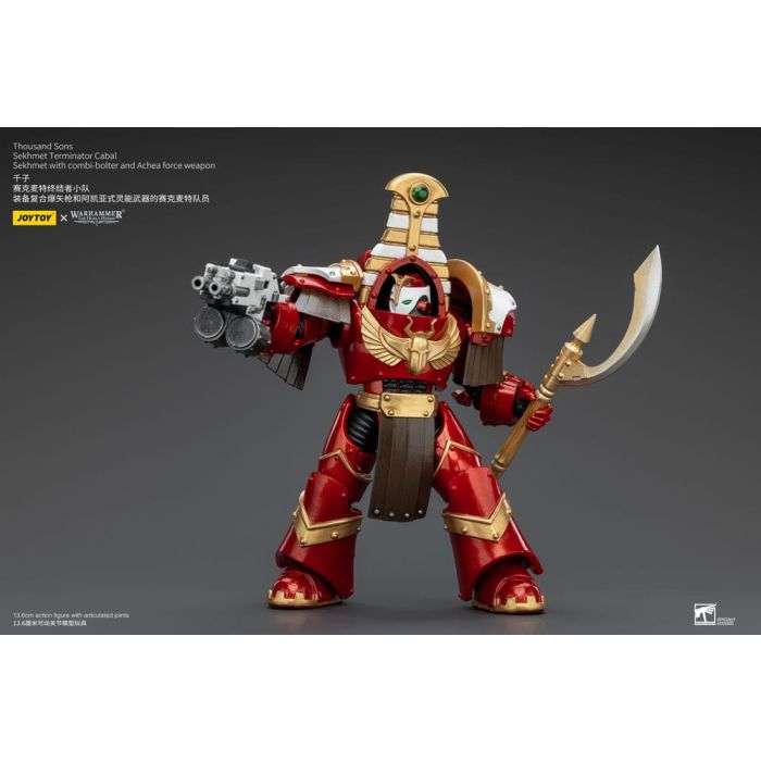 Warhammer The Horus Heresy Action Figure 1/18 Thousand Sons Sekhmet Terminator Cabal Sekhmet with Combi-Bolter and Achea Force Weapon 14 cm