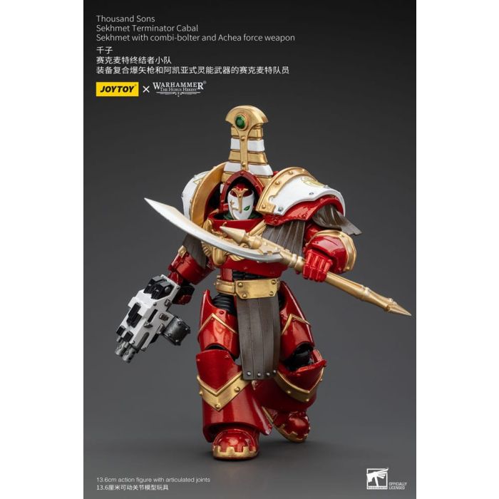Warhammer The Horus Heresy Action Figure 1/18 Thousand Sons Sekhmet Terminator Cabal Sekhmet with Combi-Bolter and Achea Force Weapon 14 cm