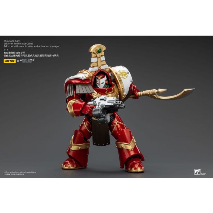 Warhammer The Horus Heresy Action Figure 1/18 Thousand Sons Sekhmet Terminator Cabal Sekhmet with Combi-Bolter and Achea Force Weapon 14 cm