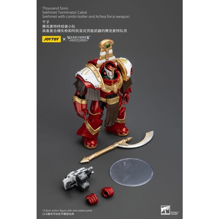Warhammer The Horus Heresy Action Figure 1/18 Thousand Sons Sekhmet Terminator Cabal Sekhmet with Combi-Bolter and Achea Force Weapon 14 cm
