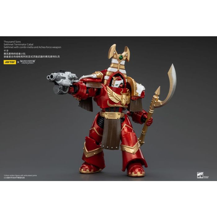 Warhammer The Horus Heresy Action Figure 1/18 Thousand Sons Sekhmet Terminator Cabal Sekhmet with Combi-Melta and Achea Force Weapon 14 cm