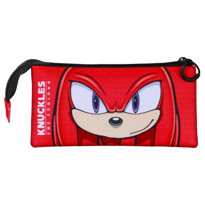Sonic - The Hedgehog Triple Pencil case SEGA Knuckles Sight Red