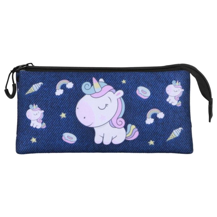 Oh My Pop! Triple Pencil case Sweety Dark Blue