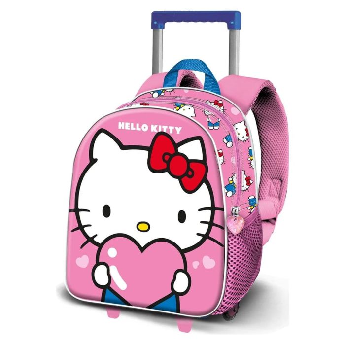 Sanrio Small 3D Backpack with Wheels Hello Kitty Heart