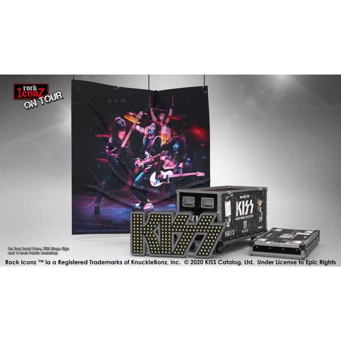 Kiss Rock Ikonz On Tour Road Case Statue + Stage Backdrop Set Alive! Tour