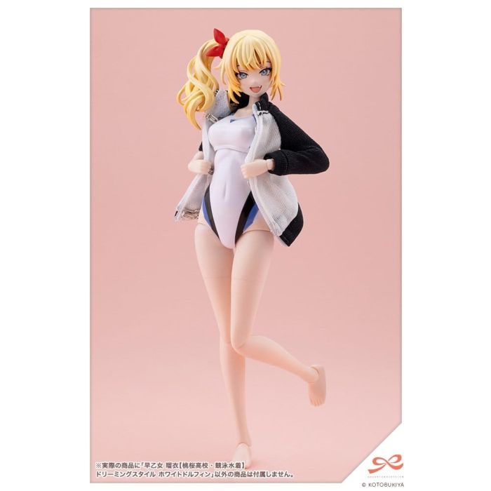 Sousaishojoteien Plastic Model 1/10 Rui Saotome Touou High School Competitive Swimsuit Dreaming Style White Dolphin 16 cm