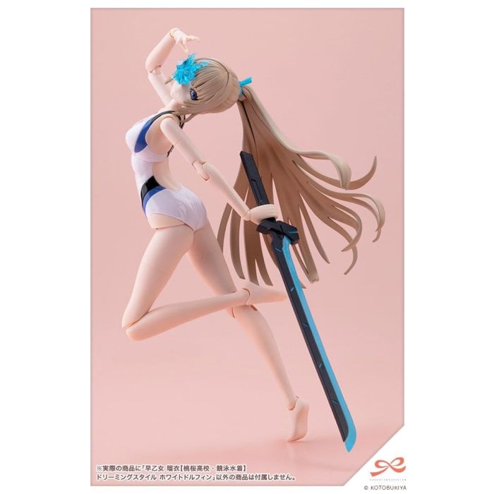 Sousaishojoteien Plastic Model 1/10 Rui Saotome Touou High School Competitive Swimsuit Dreaming Style White Dolphin 16 cm