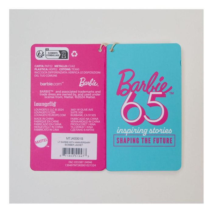 Mattel by Loungefly Jacket Unisex Barbie 65th Anniversary Size XL