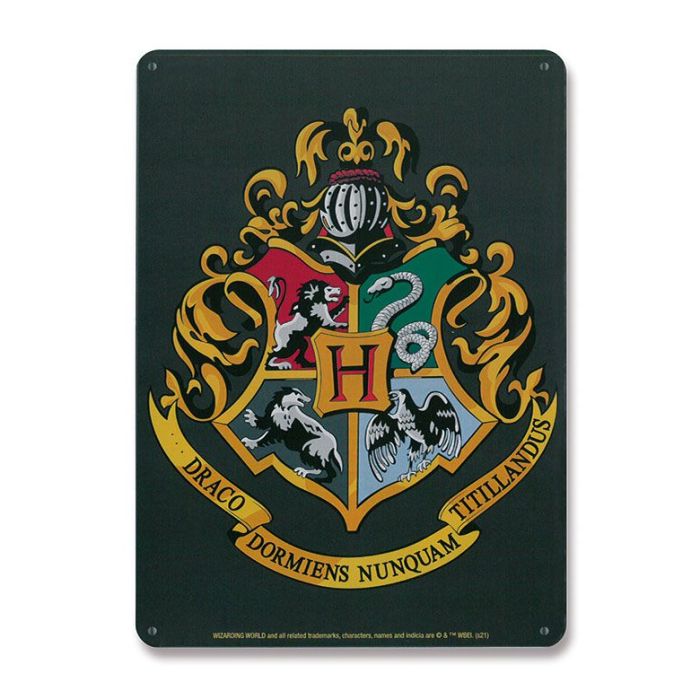 Harry Potter Tin Sign Hogwarts Logo 15 x 21 cm