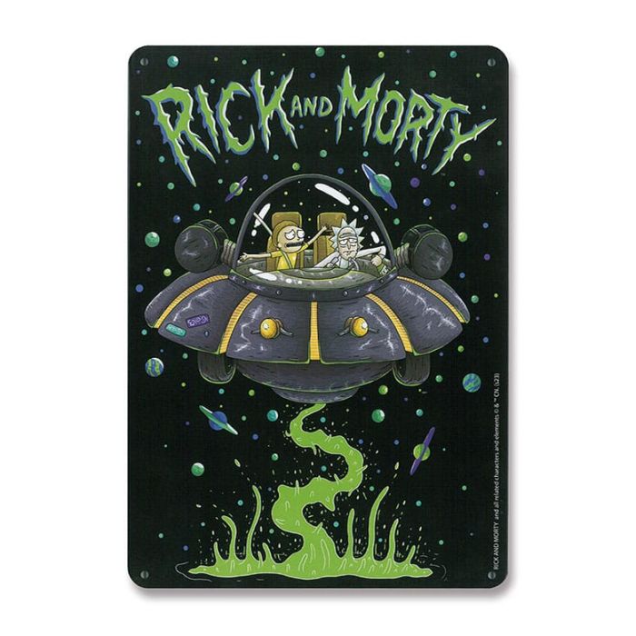 Rick & Morty Tin Sign Spaceship 15 x 21 cm