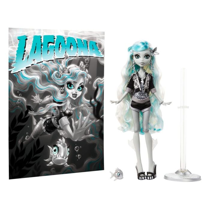 Monster High Reel Drama Doll Lagoona Blue in Black And White