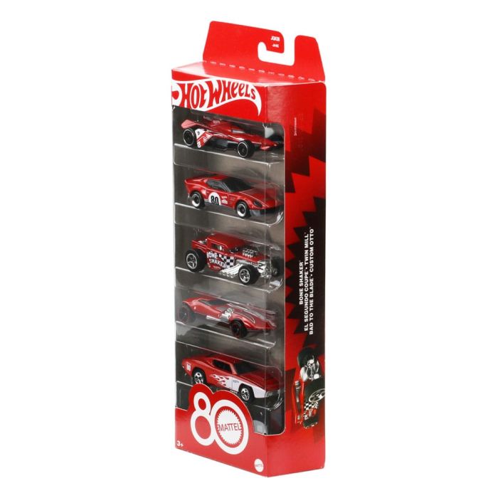 Hot Wheels Diecast Vehicle 5-Pack 1/64 80th Anniversary