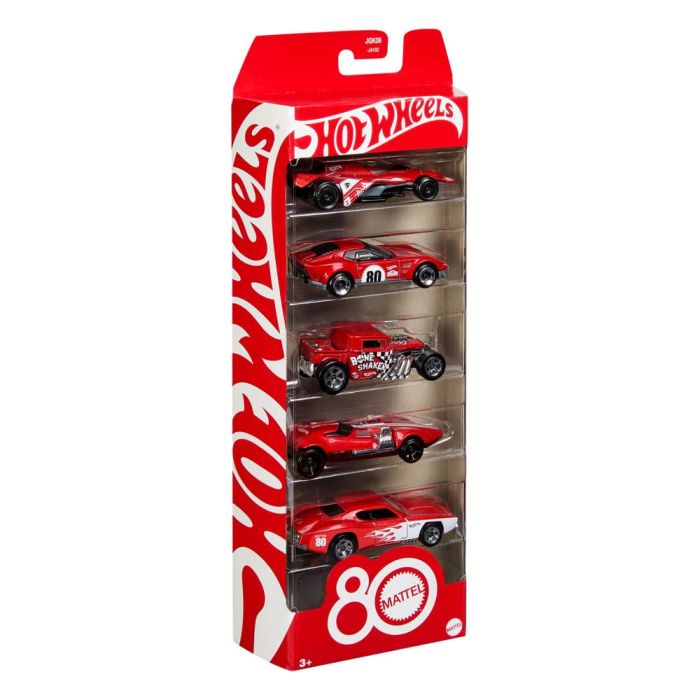 Hot Wheels Diecast Vehicle 5-Pack 1/64 80th Anniversary