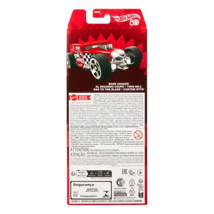 Hot Wheels Diecast Vehicle 5-Pack 1/64 80th Anniversary