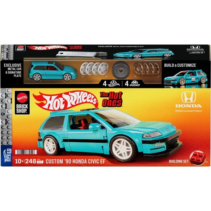 Hot Wheels Speed Series Mattel Brick Shop Building Set 1/32 Custom ’90 Honda Civic EF