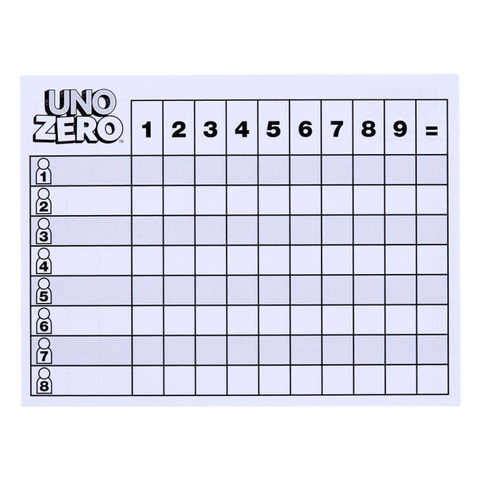 UNO Zero Card Game 