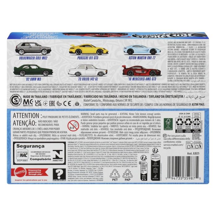 Hot Wheels Silver Series Die-Cast Vehicle 6-Pack 1/64 Euro Style