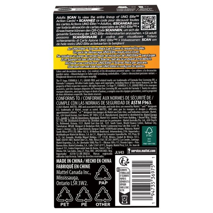 Formula 1 UNO Card Game Elite F1 Booster-Set