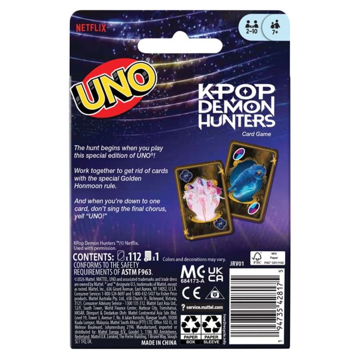 KPop Demon Hunters UNO Card Game