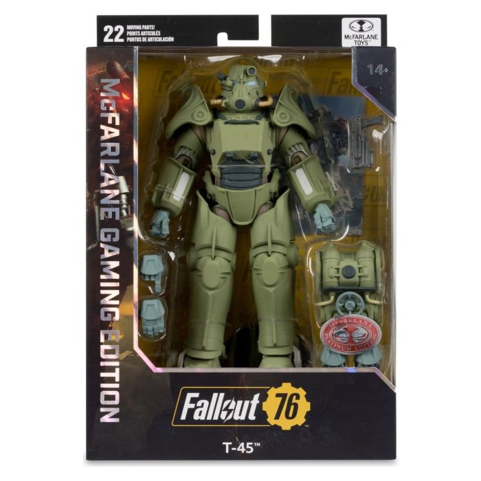 Fallout 76 Gaming Edition Action Figure T-45 Military Armor (Red Platinum Edition) 20 cm