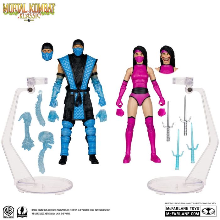 Mortal Kombat Action Figure 2-Pack Sub-Zero vs. Mileena (Klassiks) 18 cm