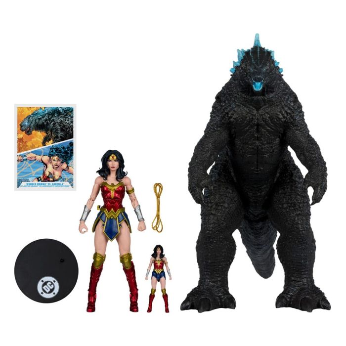 DC Justice League Monsterverse DC Multiverse Action Figures 2-Pack Wonder Woman Vs. Atomic Blast Godzilla 18 cm 