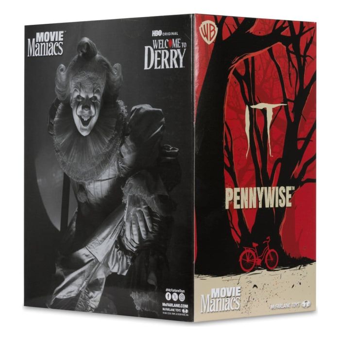It Welcome to Derry Movie Maniacs Figure Pennywise (Black & White) 16 cm
